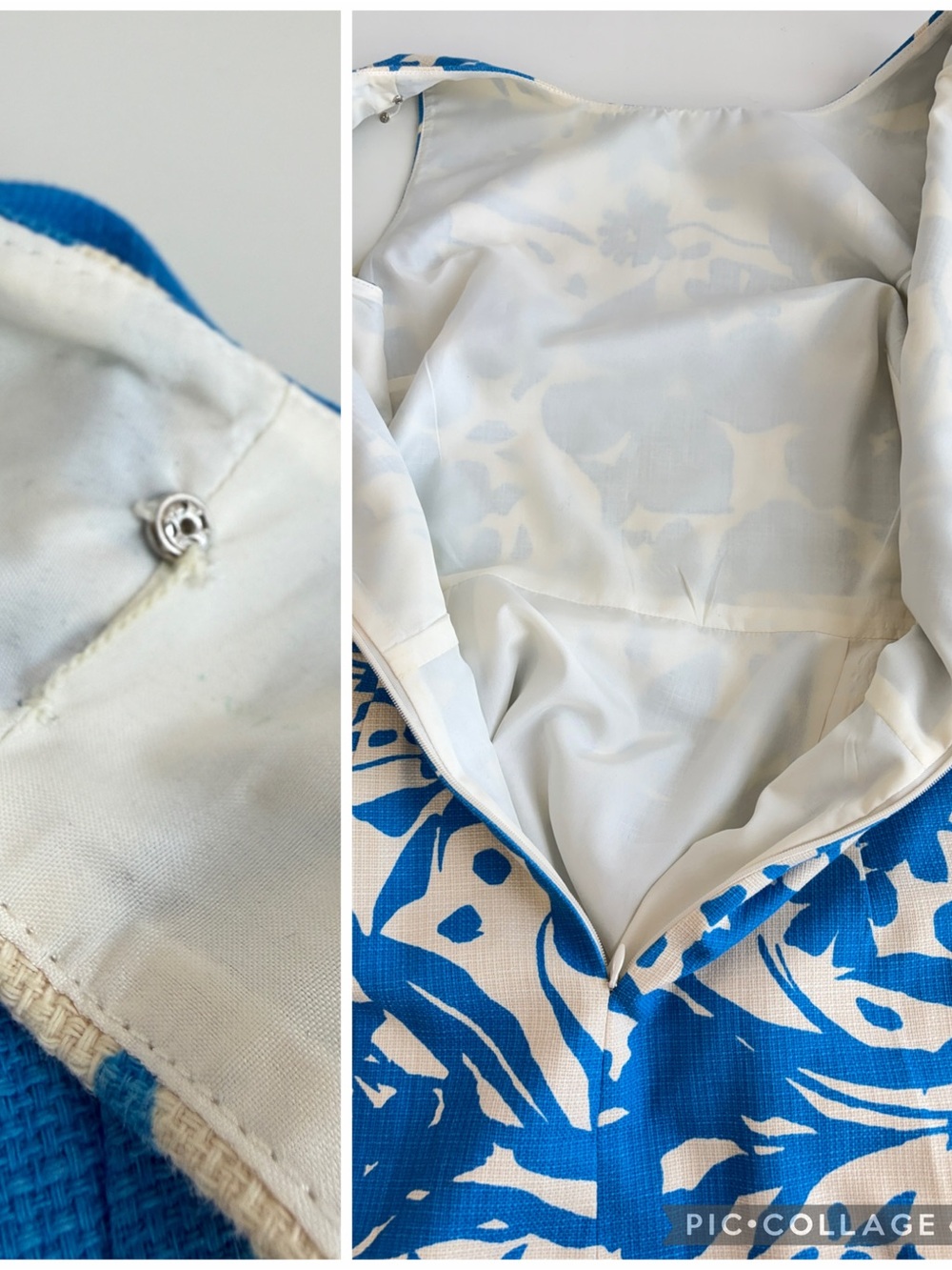 J. Crew Blue Ivory Floral Print Sleeveless Cotton Shift Dress Wedding Guest Sz 6 - Picture 16 of 17